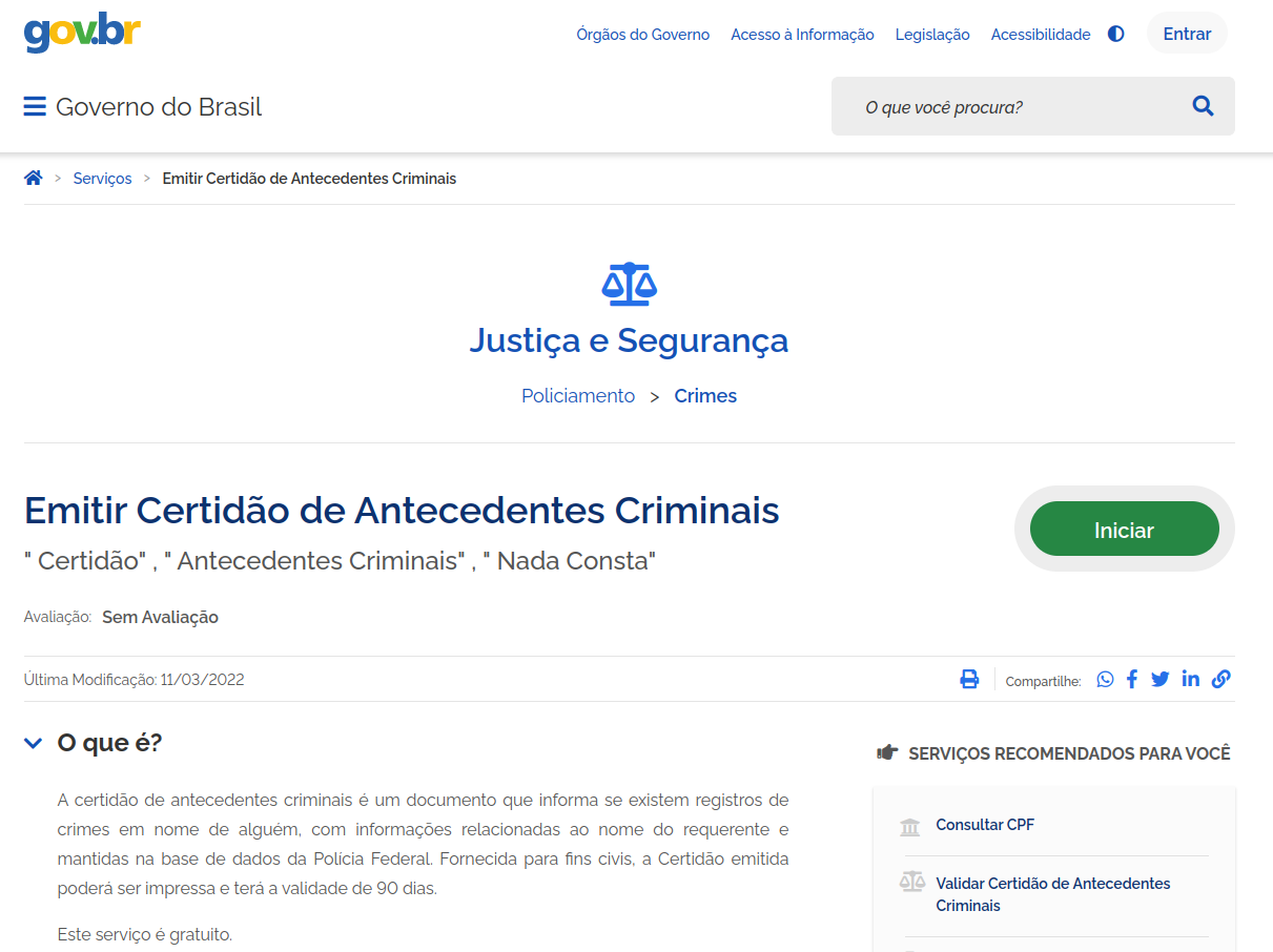 Como Emitir Certidão De Antecedentes Criminais